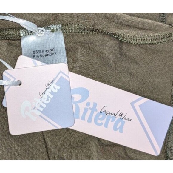 NWT Ritera Dress 2XL Women's Green Long Sleeve Strappy Back Swing Flowy Stretchy - Picture 6 of 6